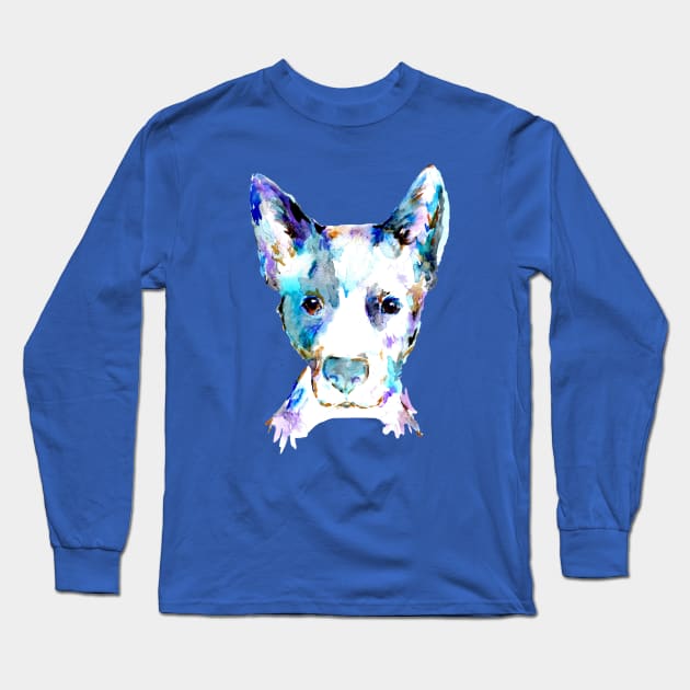 Blue Long Sleeve T-Shirt by Jess Buhman Art 